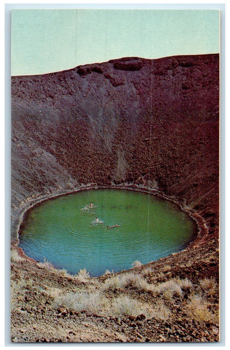 c1950 Salt Lake Crater Swimming Bathing East Of St. Johns Arizona AZ Postcard