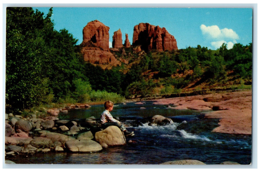 c1950's Cathedral Rock In Lower Oak Creek Canyon Arizona AZ Unposted Postcard