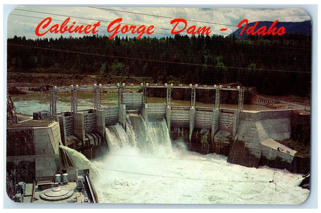 c1950 Cabinet Gorge Dam Power Source Clarksfork Idaho Unposted Vintage Postcard