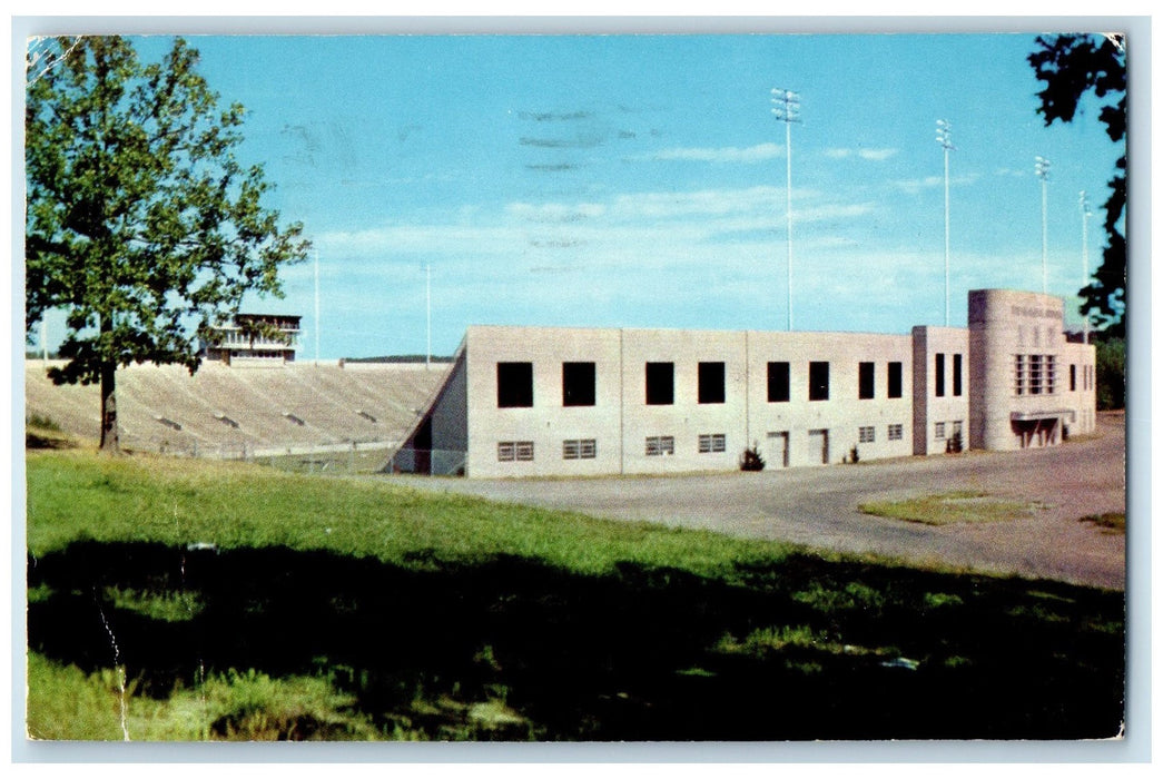 1956 War Memorial Stadium Exterior Little Rock Arkansas AR Posted Trees Postcard