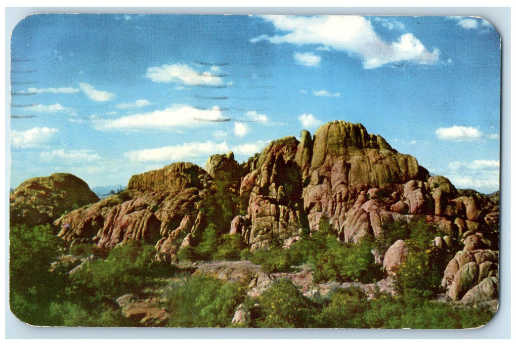 c1950 Texas Canyon Nature Display Colorful Rocks Artistically Tooled TX Postcard