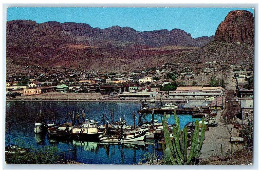 1961 Guaymas Shrimp Fleet Harbor Ships Guaymas Sonora Mexico Posted Postcard