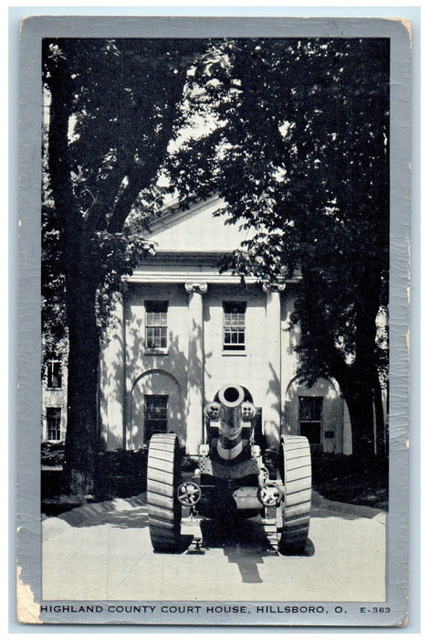 c1950 Highlands & Country Court Building Cannon View Hillsboro Ohio OH Postcard