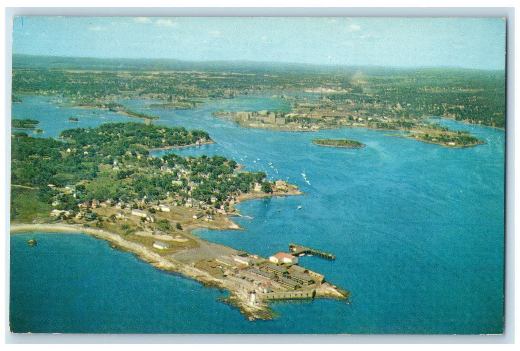 1961 Seaport Town Aerial View Scene Portsmouth New Hampshire NH Posted Postcard