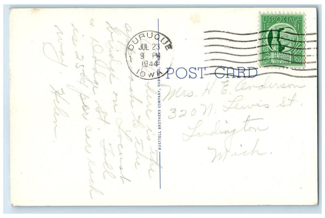 1944 Troll House Julien Dubuque Bridge Dubuque Iowa IA Posted Vintage Postcard