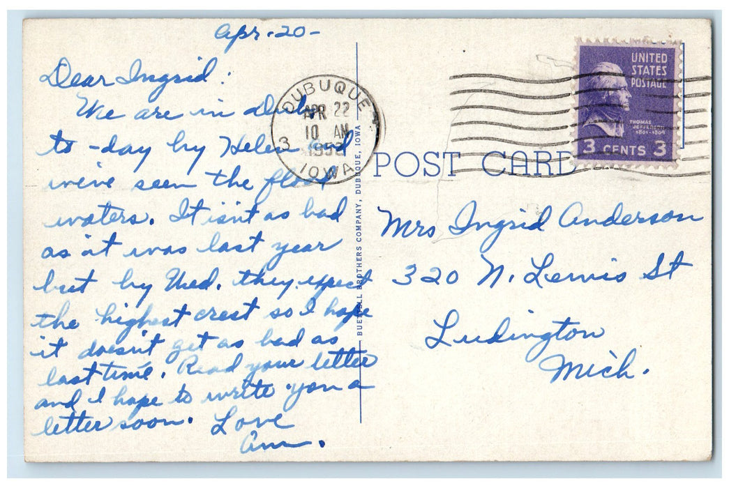1952 Troll House Julien Dubuque Bridge Dubuque Iowa IA Posted Vintage Postcard