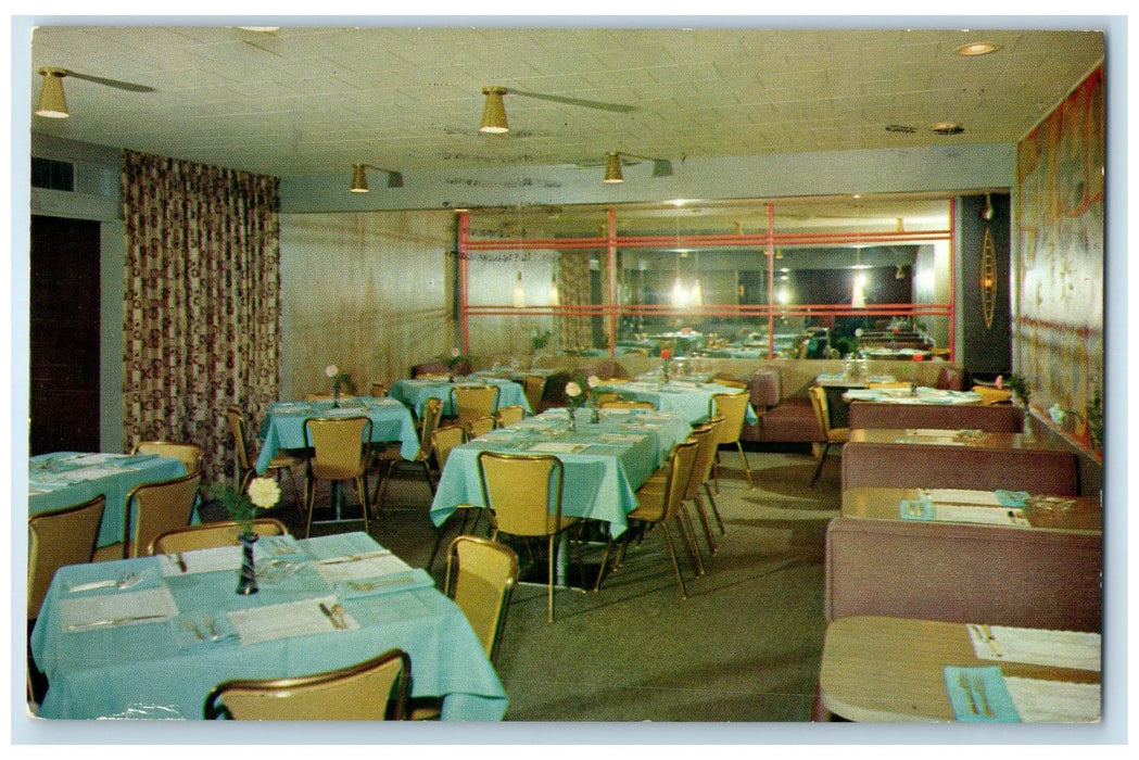 1957 The Lark Restaurant And Lounge Interior View Tiffin Iowa IA Posted Postcard