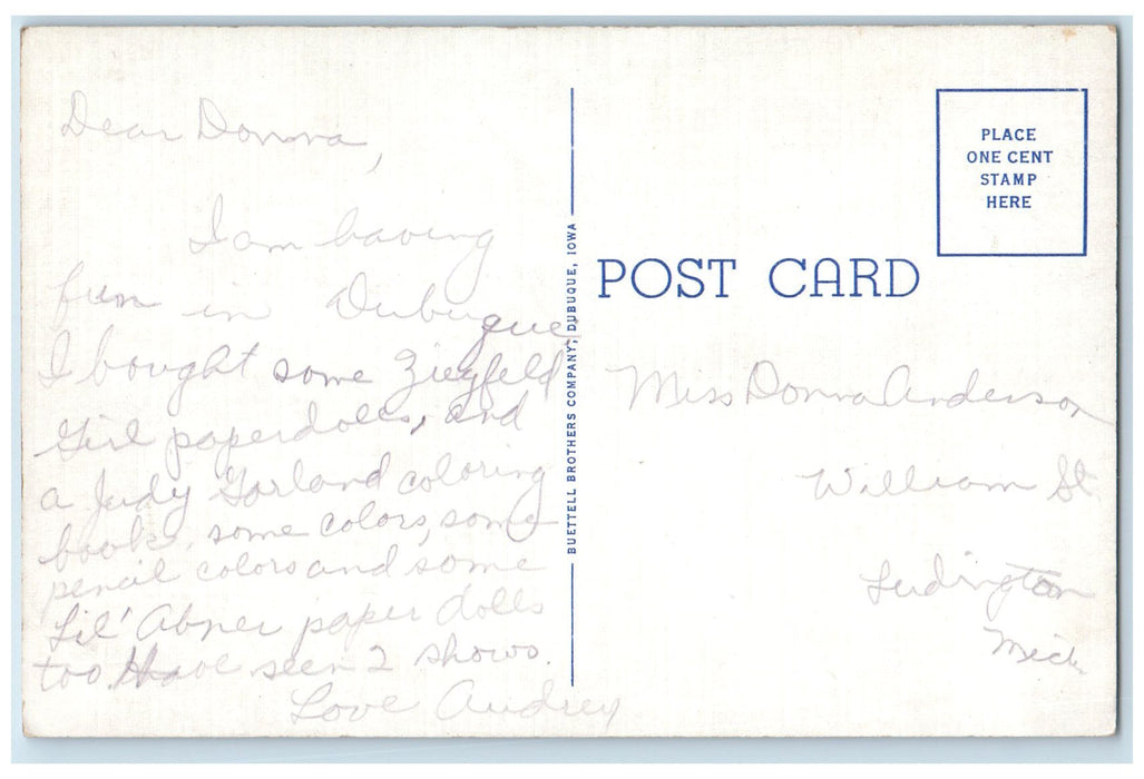 c1940's General Pike Lock And Dam No. II Scene Dubuque Iowa IA Unposted Postcard