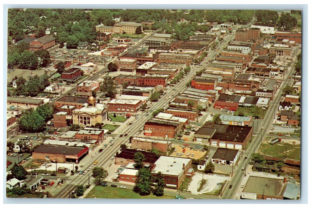 c1950 State Apple Capital Aerial View Hendersonville North Carolina NC Postcard