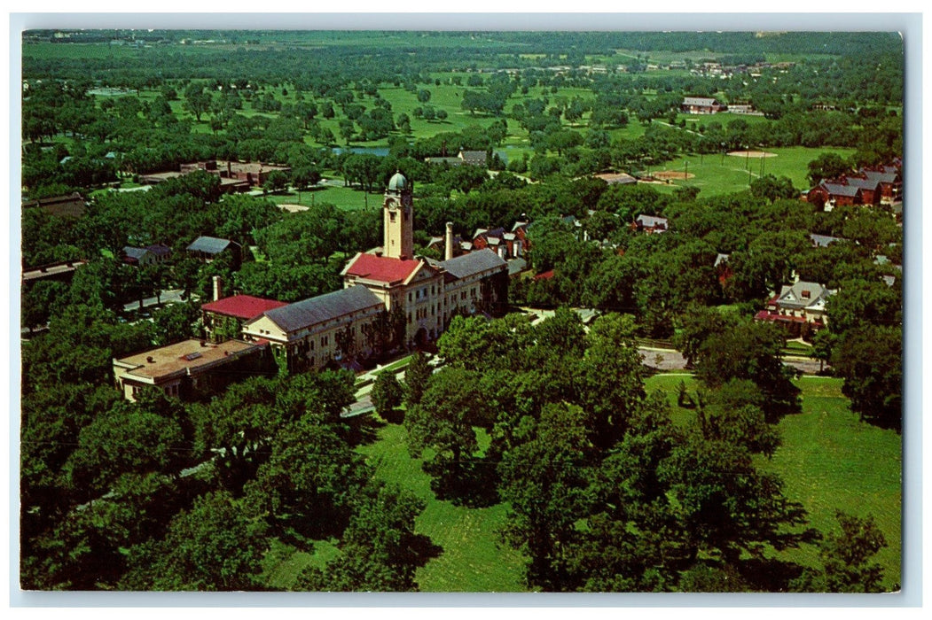 c1950's Headquarters Building Aerial View Fort Leavenworth Kansas KS Postcard