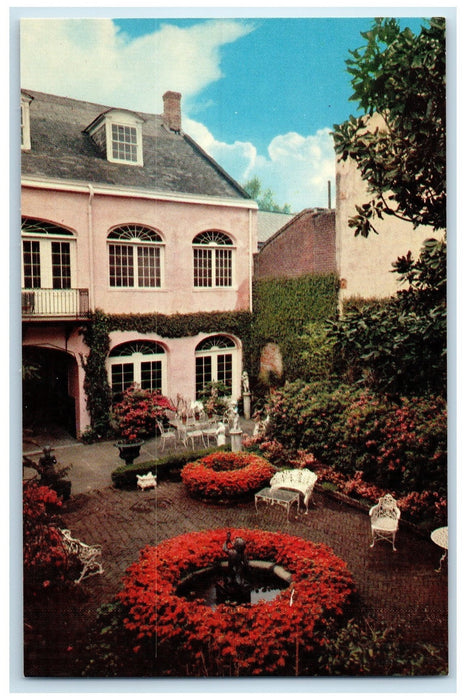 c1960's Maison Montegut Patio Flowers New Orleans Louisiana LA Unposted Postcard