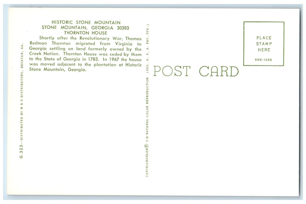 c1960s Thornton House Exterior Stone Mountain Georgia GA Unposted Trees Postcard