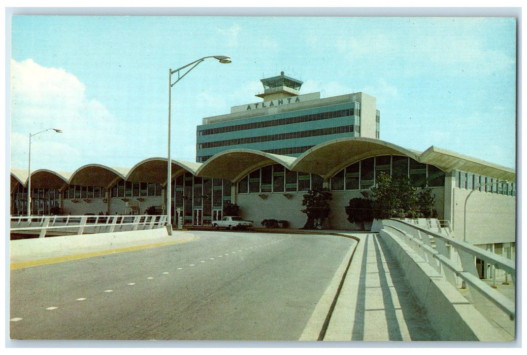 c1950 William B. Hartsfield Airport Building Tower Atlanta Georgia GA Postcard