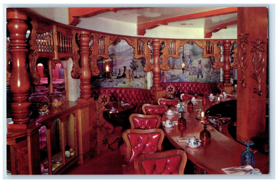 c1950 Madonna Inn Interior Coffee Counter Restaurant San Luis Obispo CA Postcard