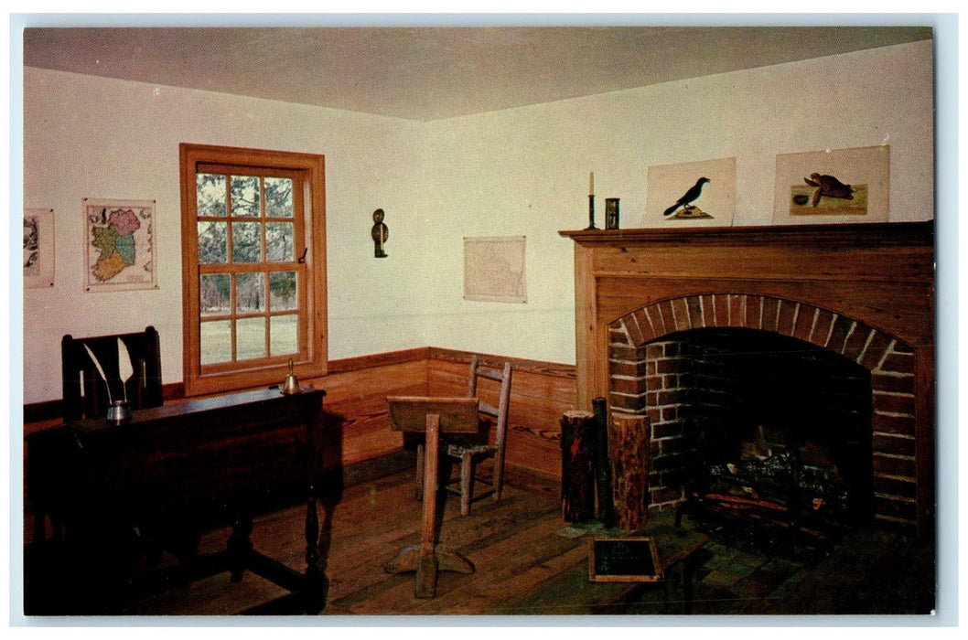 c1960s Gunston Hall Home Of George Schoolhouse Interior Scene Lorton VA Postcard