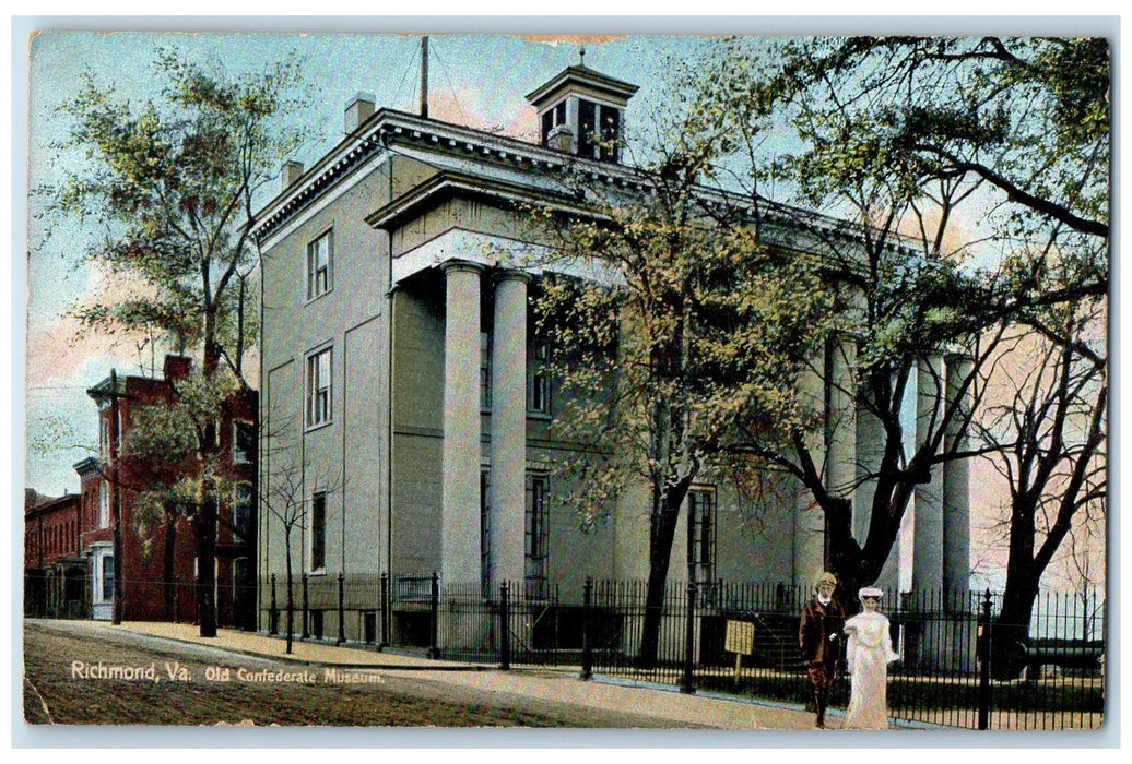 1908 Old Confederate Museum Building Dirt Road Richmond Virginia VA Postcard