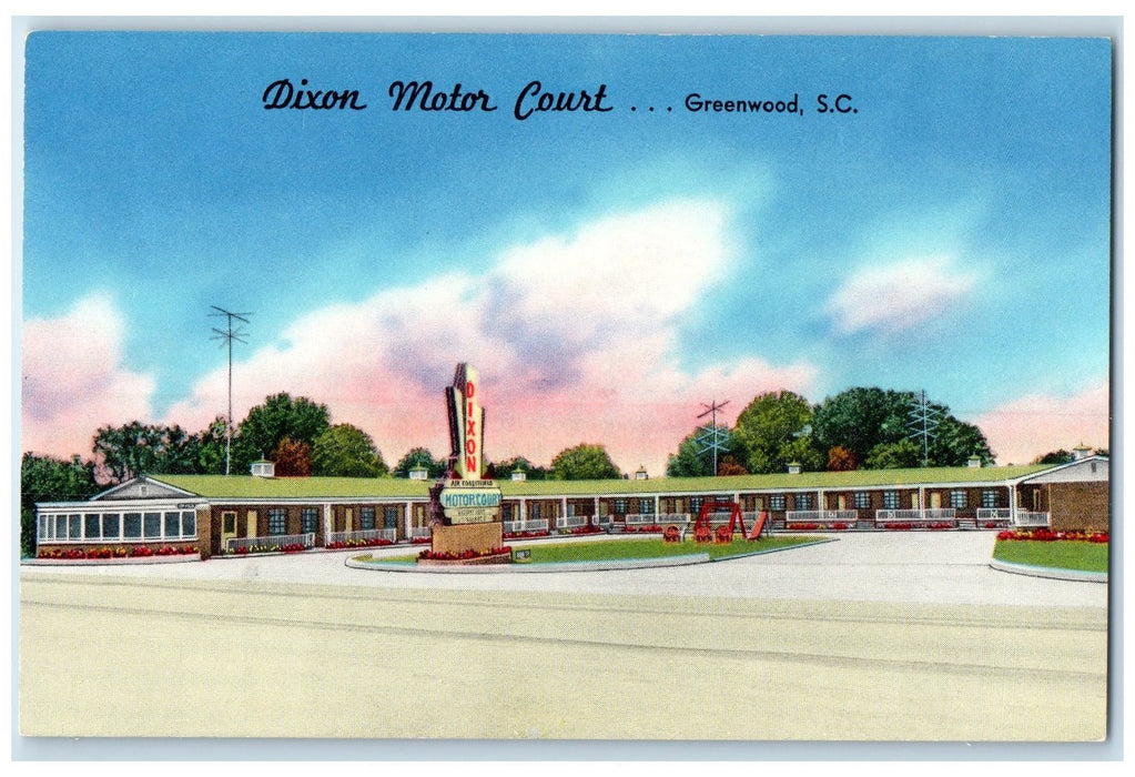 c1940's Dixon Motor Court Roadside Greenwood South Carolina SC Unposted Postcard