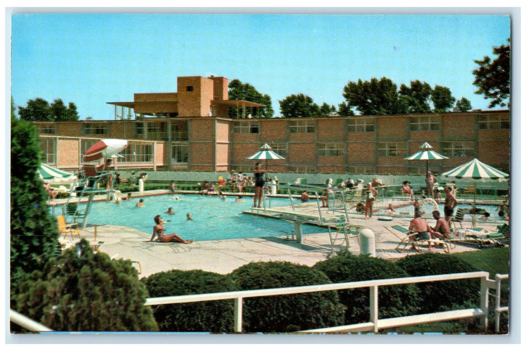 c1960s The Shoreham Hotel-Motor Inn Bathing View Washington DC Unposted Postcard
