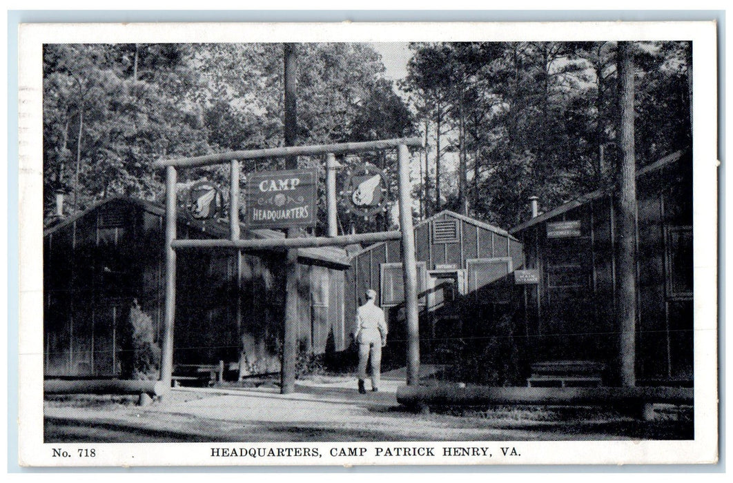 c1920's Headquarters US Arm Forces View Camp Patrick Henry Virginia VA Postcard