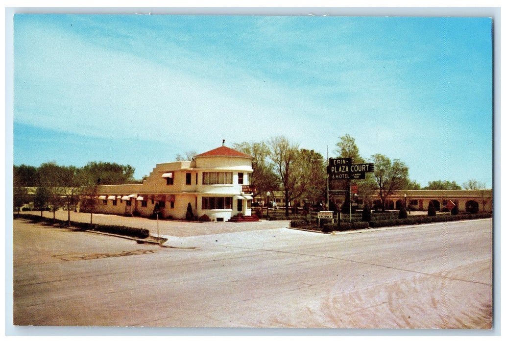 c1960s Erin Plaza Court & Hotel Exterior Ogallala Nebraska NE Unposted Postcard