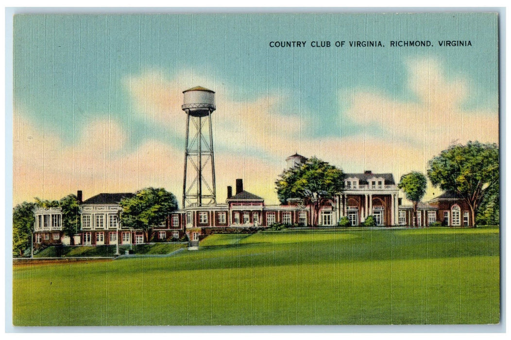 c1940's Country Club Of Virginia Building Tower Richmond Virginia VA Postcard