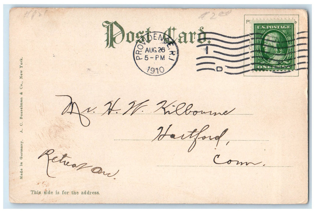 1910 Van Wickle Gate Brown University Exterior Providence RI Posted Postcard
