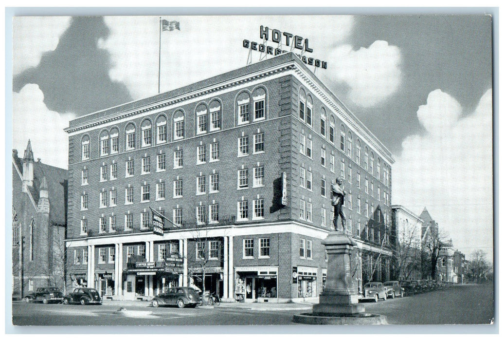 c1950 Alexandria & The George Mason Building Hotel Monument Virginia VA Postcard