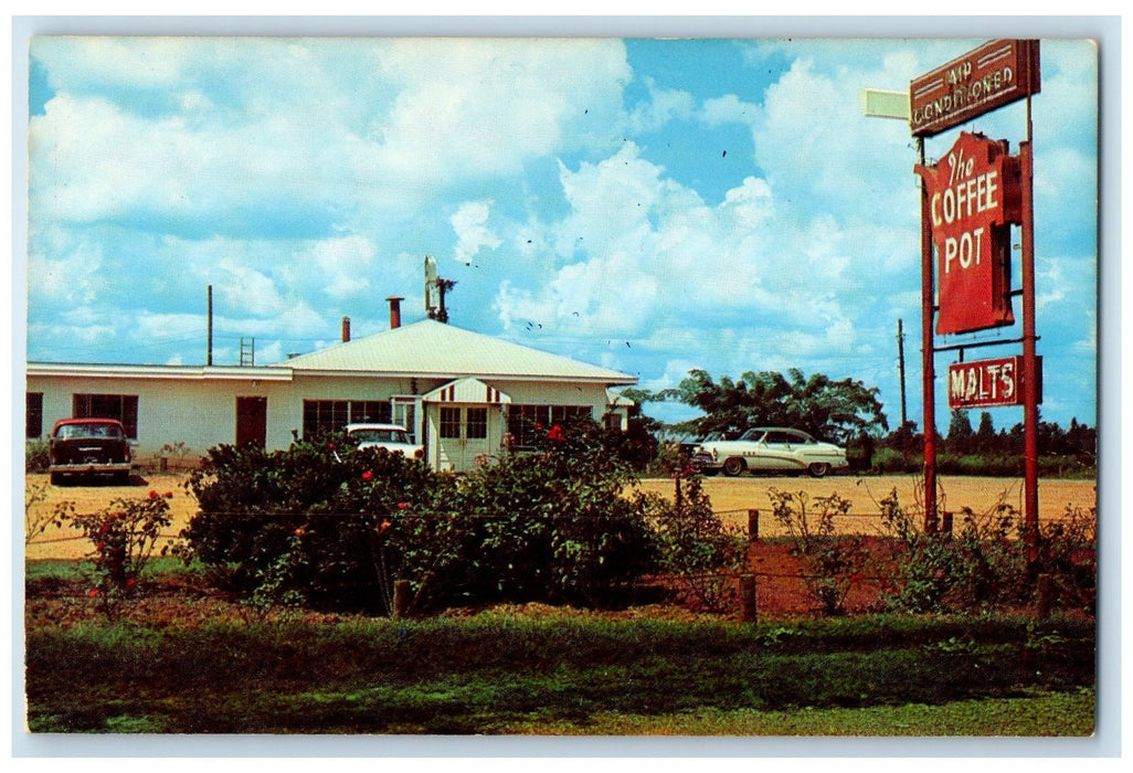 c1960's The Coffee Pot Motel Roadside Luverne Alabama AL Unposted Cars Postcard