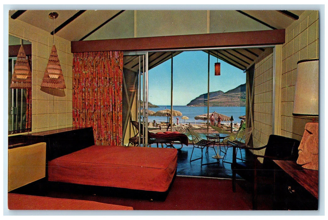 c1960's Surf Lanai Guest Room Kauai Surf Hotel Kauai Hawaii HI Unposted Postcard