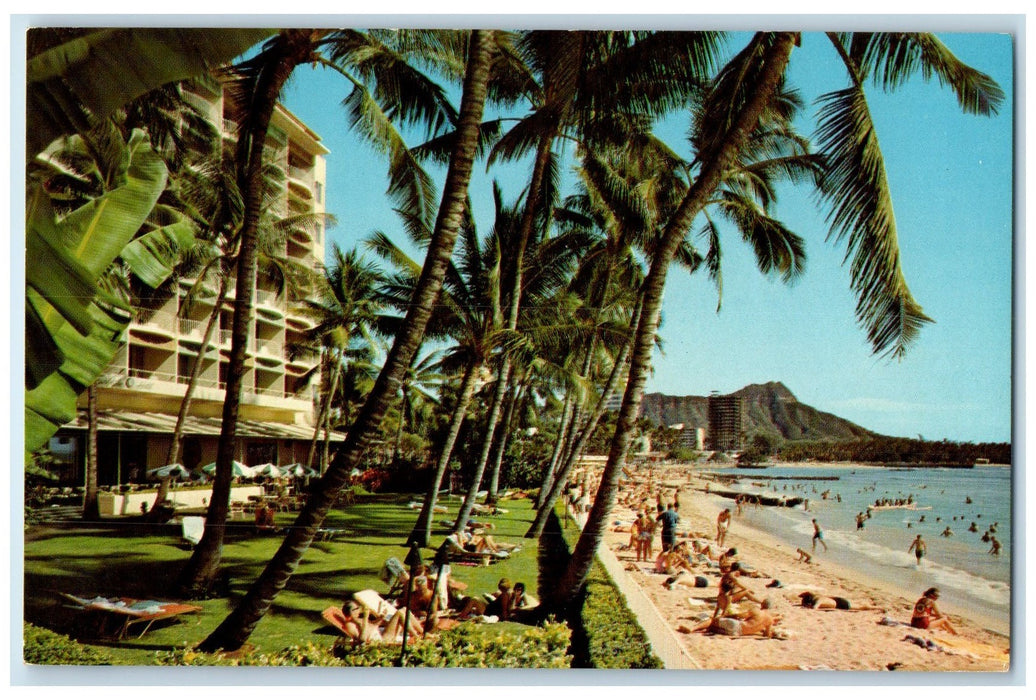 c1960s Surfrider Hotel A Sheraton Hotel Waikiki Hawaii HI Unposted Tree Postcard