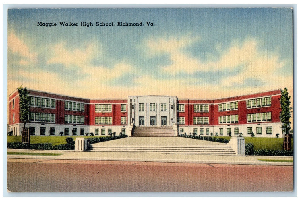 c1940's Maggie Walker High School Campus Building Richmond Virginia VA Postcard