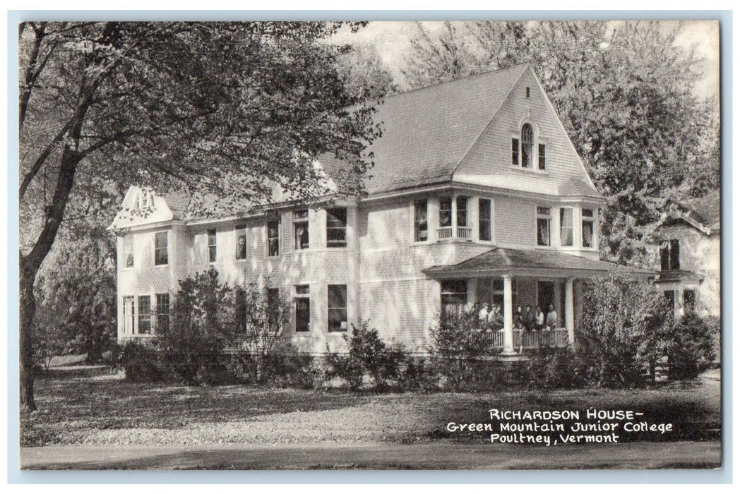 c1960s Richardson House Green Mountain Junior College Poultney VT Trees Postcard