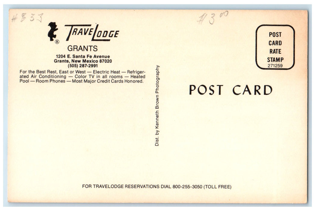 c1950's Travel Lodge Hotel Restaurant Cottages Grants New Mexico NM Postcard