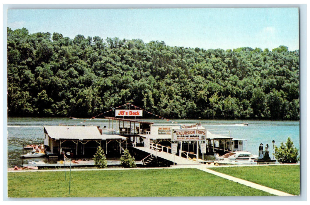 c1950's JB's Boat Dock Paddle Boats Rockaway Beach Missouri MO Unposted Postcard