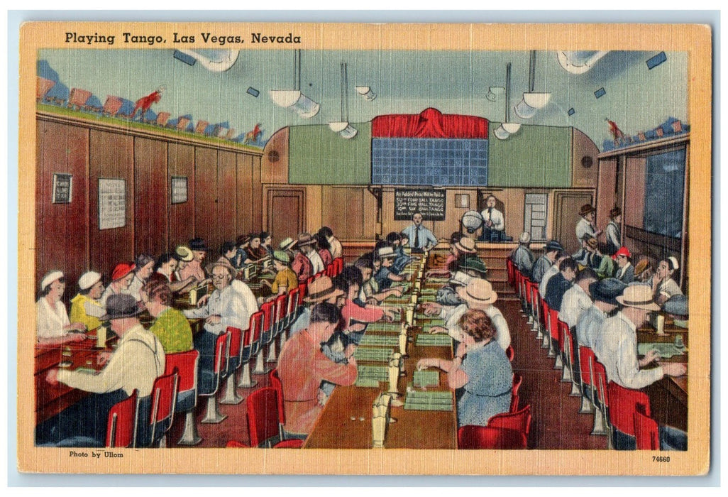 c1940's Playing Tango People Scene Las Vegas Nevada NV Unposted Vintage Postcard