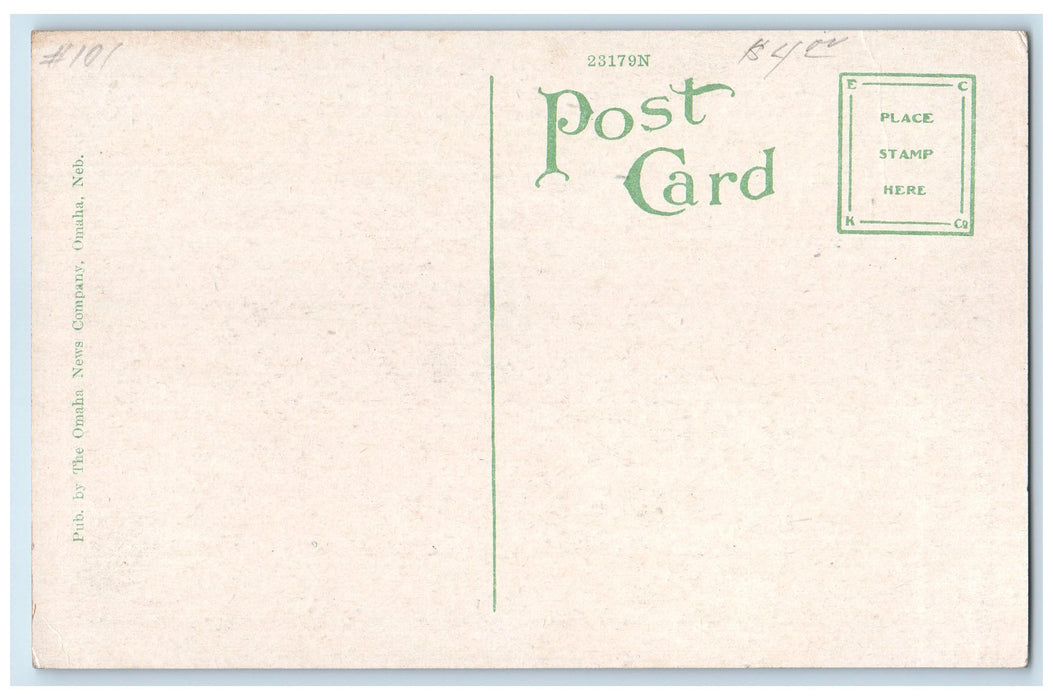 c1920s 16th Street And Harney Streets Omaha Nebraska NE Unposted Flags Postcard