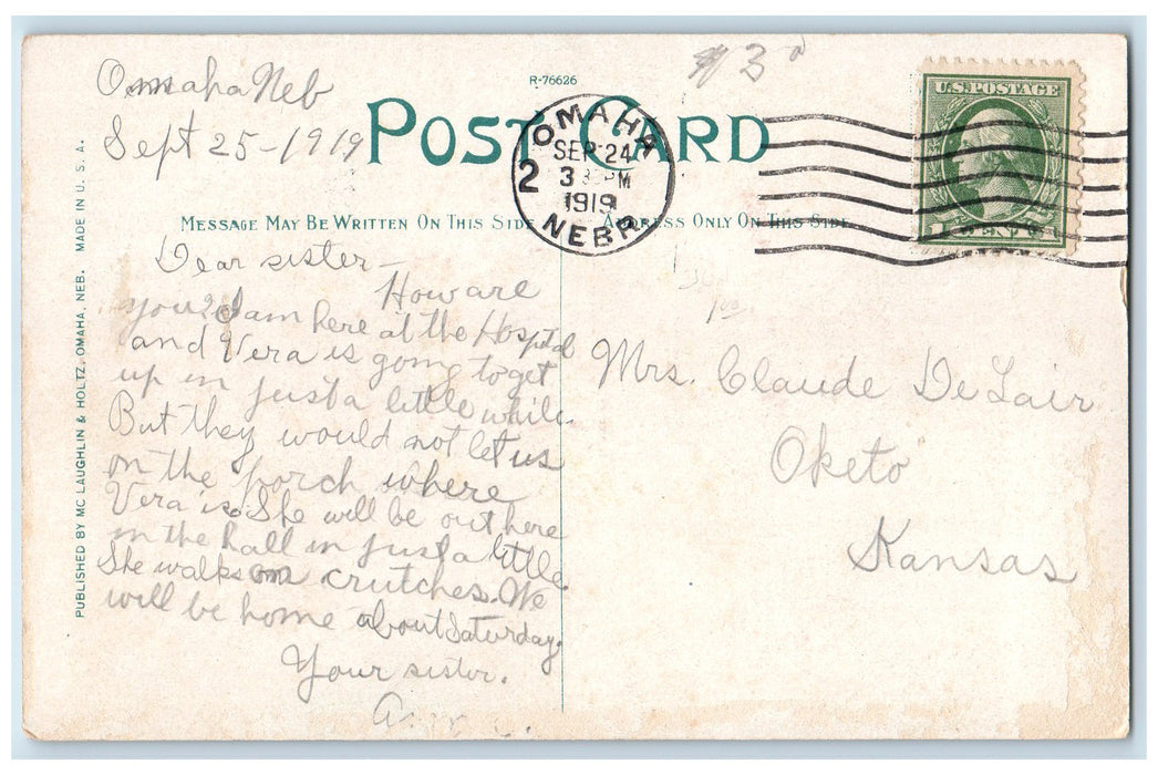 1919 Rialto Beautiful Moving Picture Theatre Omaha Nebraska NE Posted Postcard