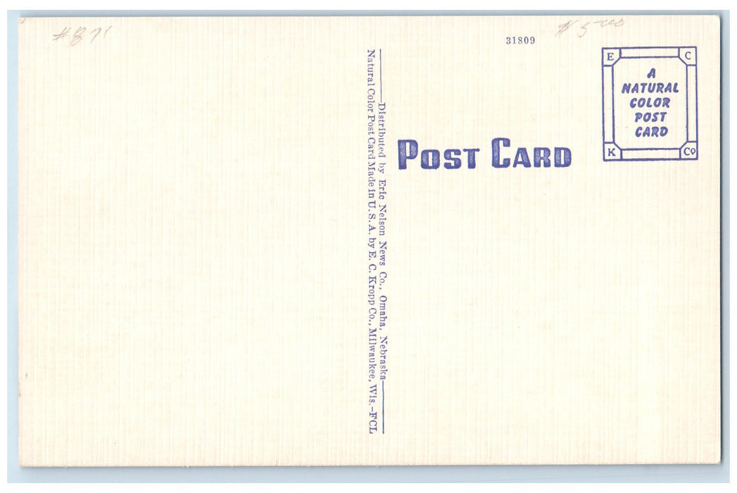 c1940's Ak-Sar-Ben Bridge Between Nebraska And Iowa Omaha Nebraska NE Postcard