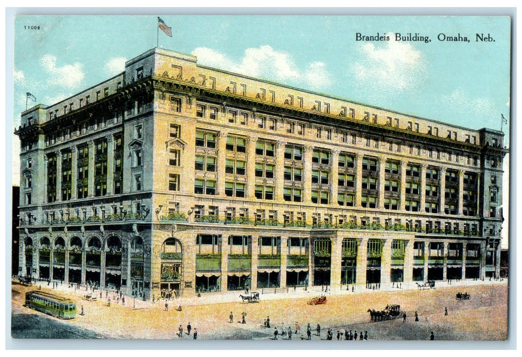 c1910's Brandeis Building Exterior Roadside Omaha Nebraska NE Unposted Postcard