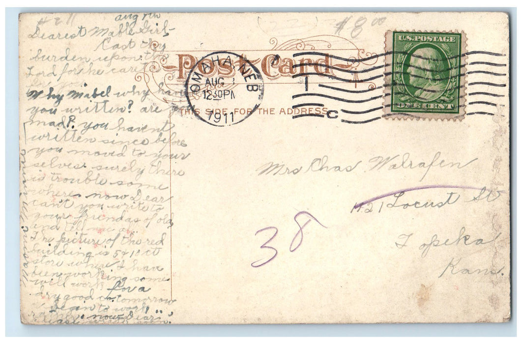 1911 16th Street North From Farnam Downtown Omaha Nebraska NE People Postcard