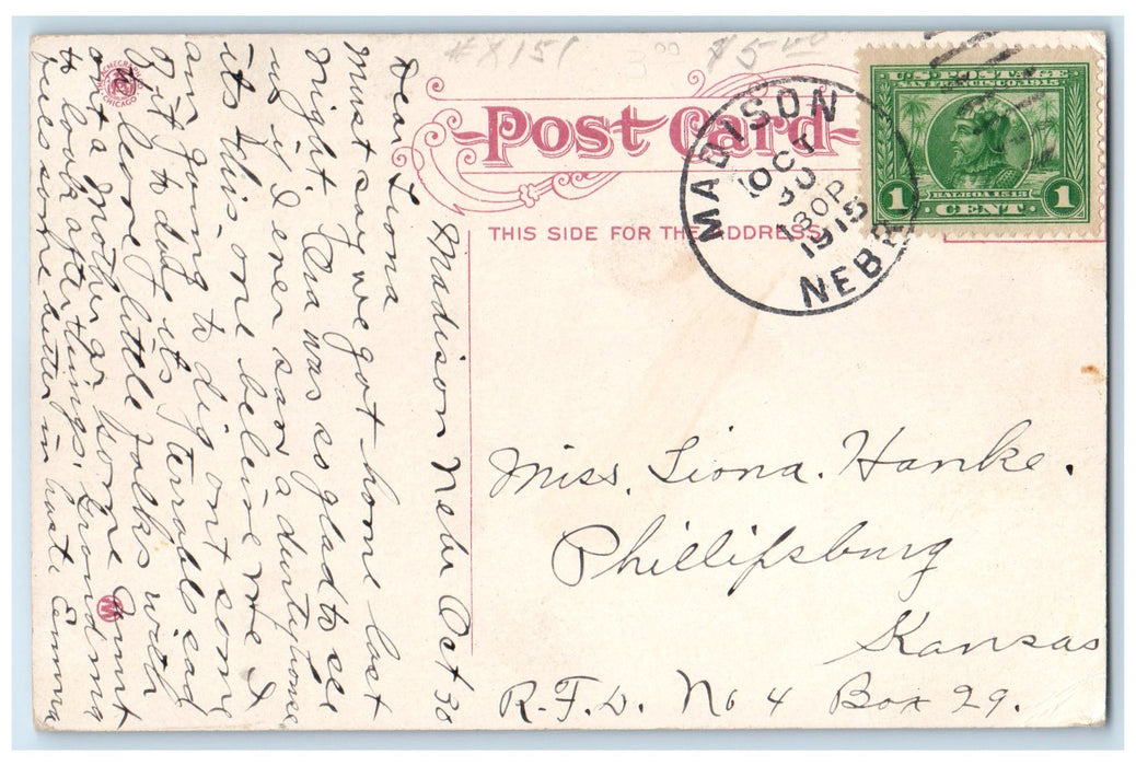 1915 Nicholas Senn Hospital Exterior Roadside Omaha Nebraska NE Posted Postcard