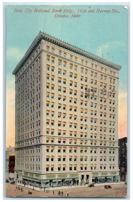 1912 New City National Bank Building 16th & Harney St Omaha Nebraska NE Postcard