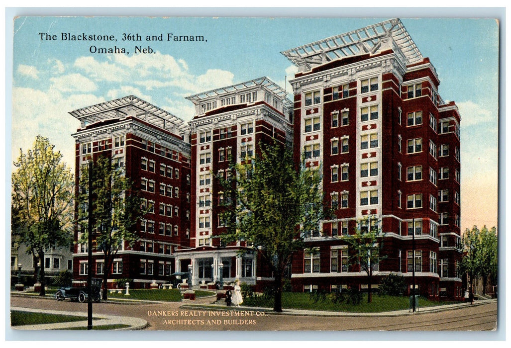 c1910s The Blackstone 36th And Farnam Cars Omaha Nebraska NE Unposted Postcard