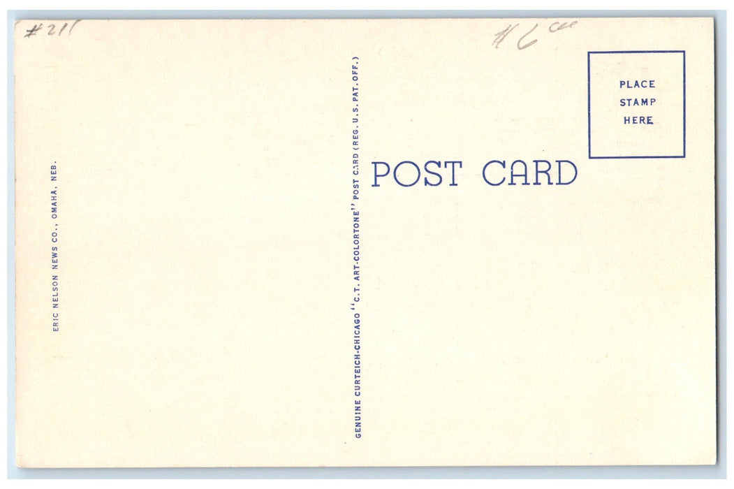 c1940's 16th Street At Harney Looking North Omaha Nebraska NE Unposted Postcard