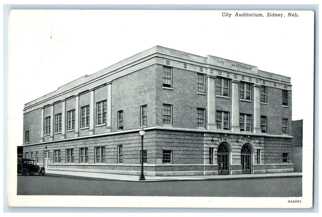c1920's City Auditorium Exterior Roadside Sidney Nebraska NE Unposted Postcard