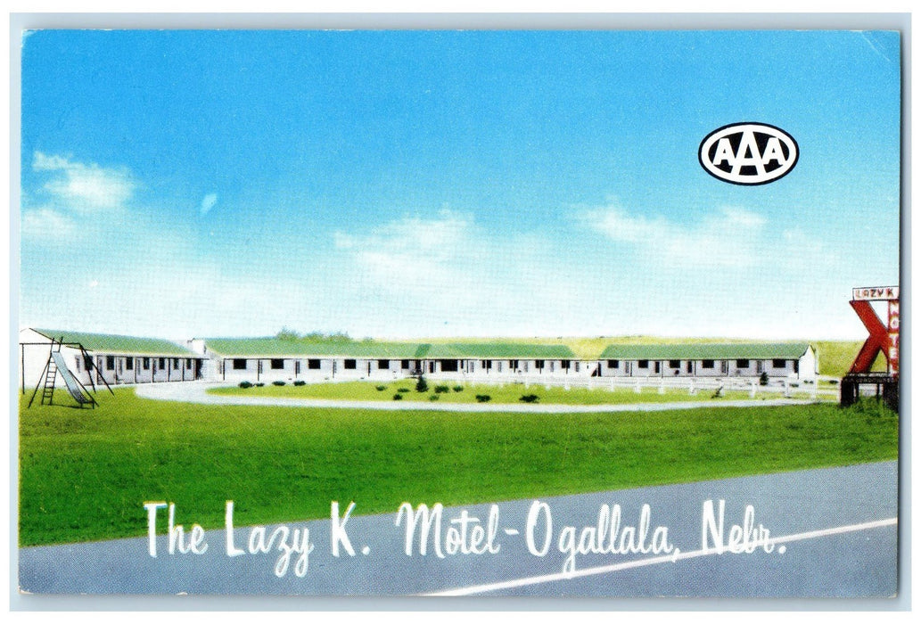 c1940s The Lazy K Motel Exterior Roadside Ogallala Nebraska NE Unposted Postcard