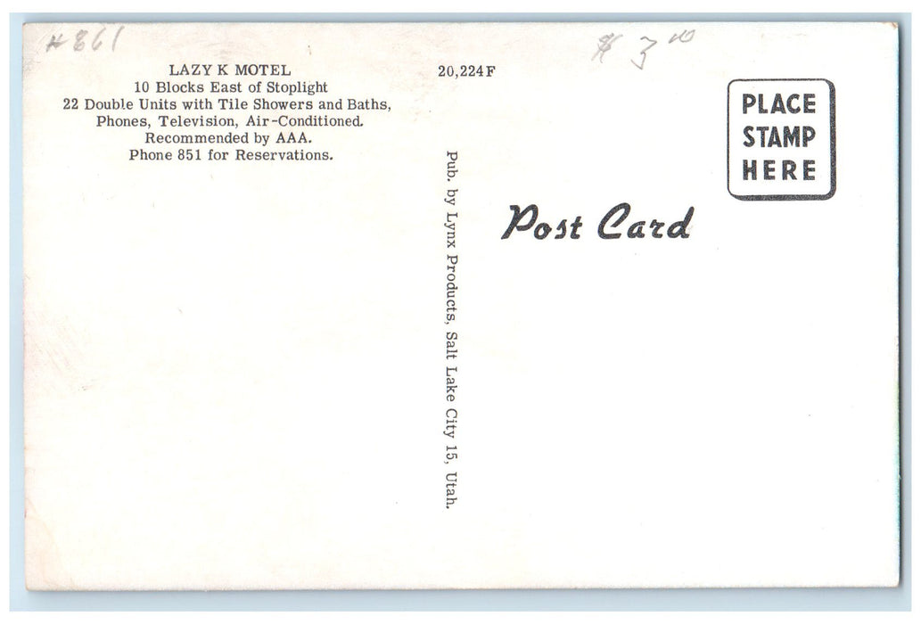 c1940s The Lazy K Motel Exterior Roadside Ogallala Nebraska NE Unposted Postcard