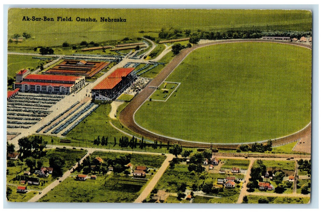 1941 Aerial View Of Ak-Sar-Ben Field Omaha Nebraska NE Posted Vintage Postcard