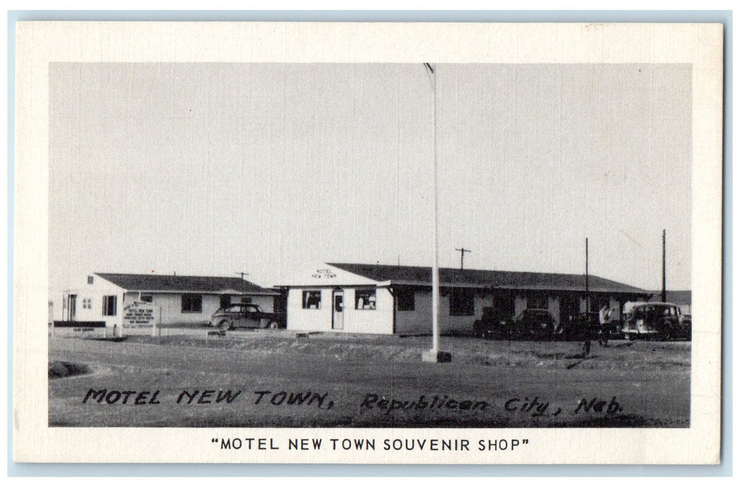 c1940s Motel New Town Roadside Republican City Nebraska NE Unposted Postcard