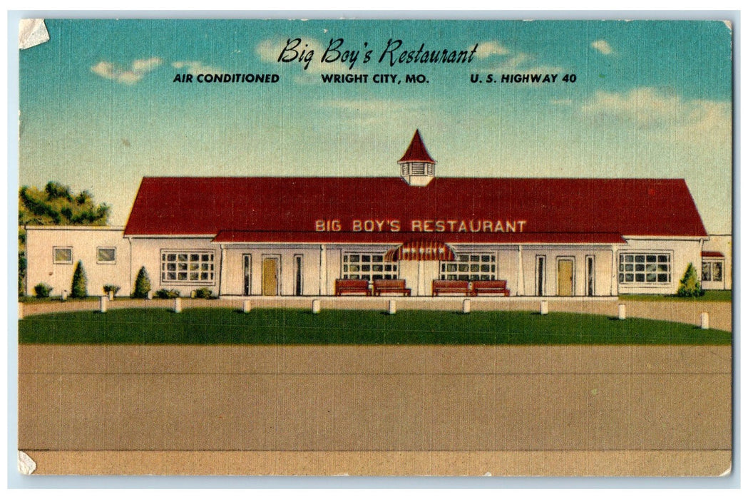 c1940s Big Boy's Restaurant Landscape Wright Missouri MO Unposted Trees Postcard